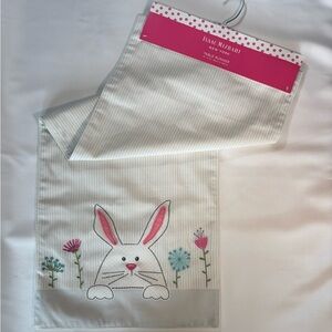 Isaac Mizrahi NY Embroidered Lined Table Runner 14" x 72" with bunny on each end